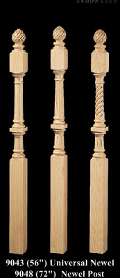 9043 Williamsburg Newel Posts with Pineapple Top