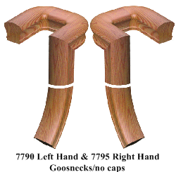 7790 and 7795 Left Hand and Right Hand Goosenecks, 180-degree, no cap