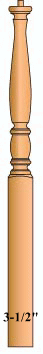 954-4 3-1/2" Pin Top Classic Newel Post