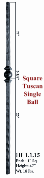 HF1.1.8  Tuscan Newel Post Round with Single Knob