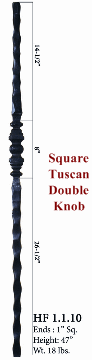 HF1.1.15 Tuscan Square Hammered Bar with Knuckle