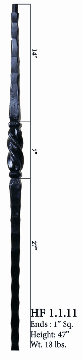 HF1.1.10 Double Knob Tusan Square Iron Newel Post