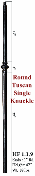HF1.1.14 Tuscan 1" Square  Hammered Bar