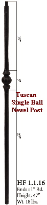 HF1.1.16 1" Round Single Ball, Tuscan Series