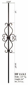 HF13.9.1 Heart Scroll Iron Baluster