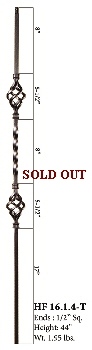 HF16.1.21  Large 22" Single Twist Iron Baluster