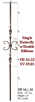 HF16.1.10 Double Ribbon with Single Butterfly Iron Baluster