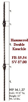 HF16.1.27 Hammered Double Knuckle Iron Baluster
