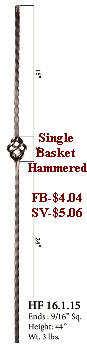 HF16.1.15 Single Basket Hammered Baluster