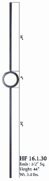 HF16.1.30 One Ring Iron Baluster