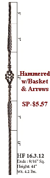 HF16.3.11 Double Feather with Butterfly Iron Baluster