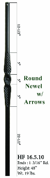 HF16.5.11  1-3/16" Round Newel