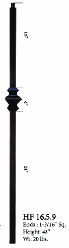 HF16.5.9 Iron Newel with Knuckle