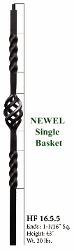 HF16.5.6 Single Knuckle Newel Post