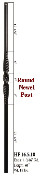 HF16.5.10   Feathered Newel Post Round