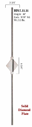 HF17.11.11 Solid Diamond Plate, Stainless Steel