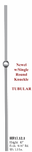 HF17.12.1 Stainless Steel Newel w/ Round Knuckle