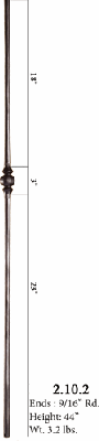 HF2.10.2 Single Kncukle Round Iron Baluster