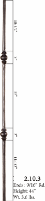 HF2.10.3 Double Knuckle Round Iron Baluster