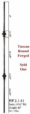 HF2.1.8 5" S-Scroll Round Baluster