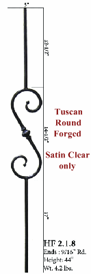 HF2.1.5 Single Knob Round Iron Baluster