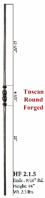 HF2.1.7 Double Knob Round Iron Baluster
