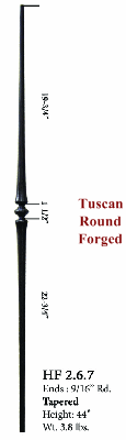 HF2.6.7 Single Knuckle Tapered Iron Baluster