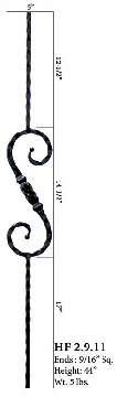 HF2.9.27 14 1/2" X 5" S Scroll