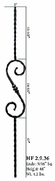 HF2.9.5  Single Oval Baluster