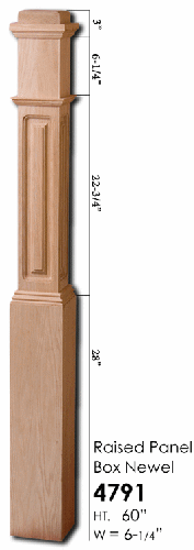 HF_4791 Box Newel with Raised Panels