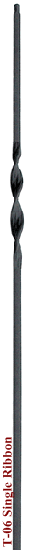 T-06 Single Ribbon Metal Baluster