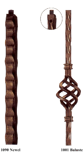 Iron Newel and Iron Baluster, Milan Series