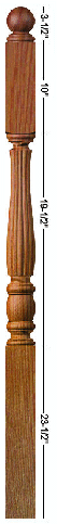R-5545 Utah Classic Reeded Newel Post