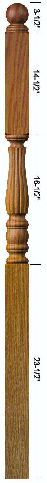 R-5546  Utah Classing Reeded Landing Newel Post