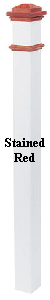 Stained Red 4094NS Boxed Newel Post