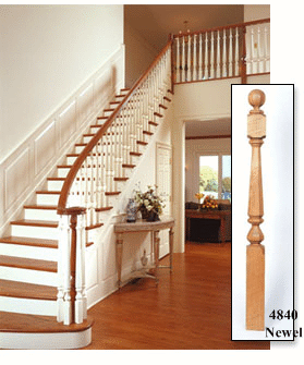 Octagon Balusters and Newel Posts in an over the post handrail system
